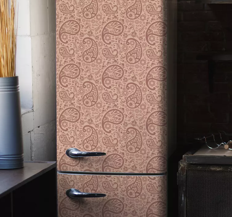 Paisley colour pattern fridge sticker - TenStickers