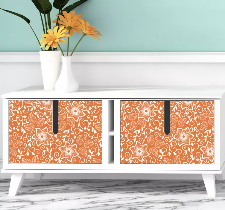 Paisley flowers furniture sticker - TenStickers