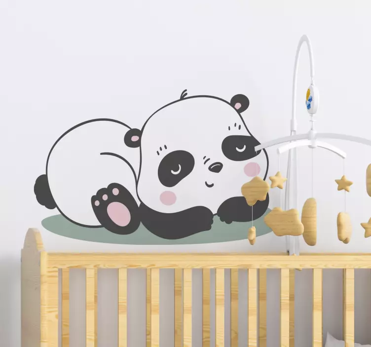 Panda illustration kids bedroom wall sticker - TenStickers
