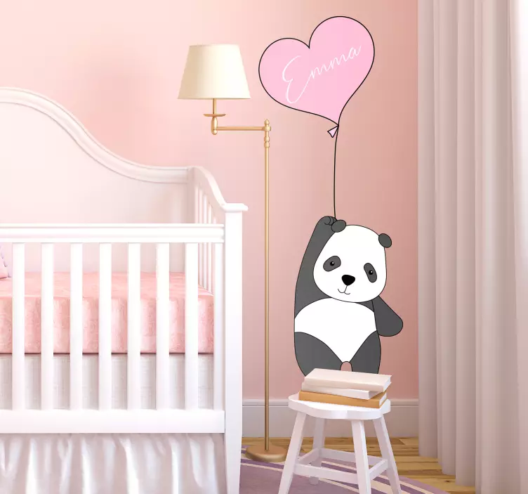 Panda with Balloon wall stickers for kid - TenStickers