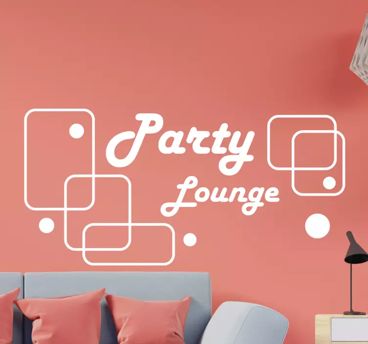 Party Lounge text wall sticker - TenStickers