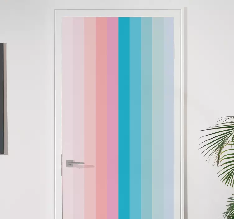 Pastel colors shades color block door sticker - TenStickers