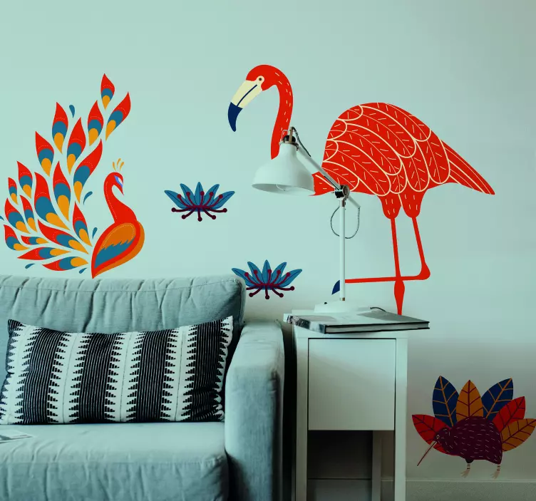 Tenango animal style bird wall sticker - TenStickers