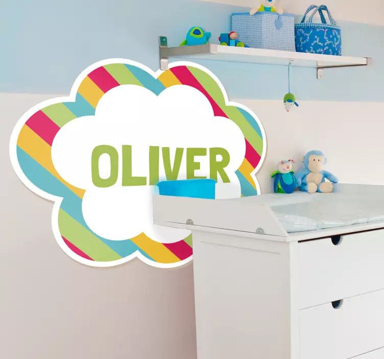Personalised Colourful Cloud Sticker - TenStickers