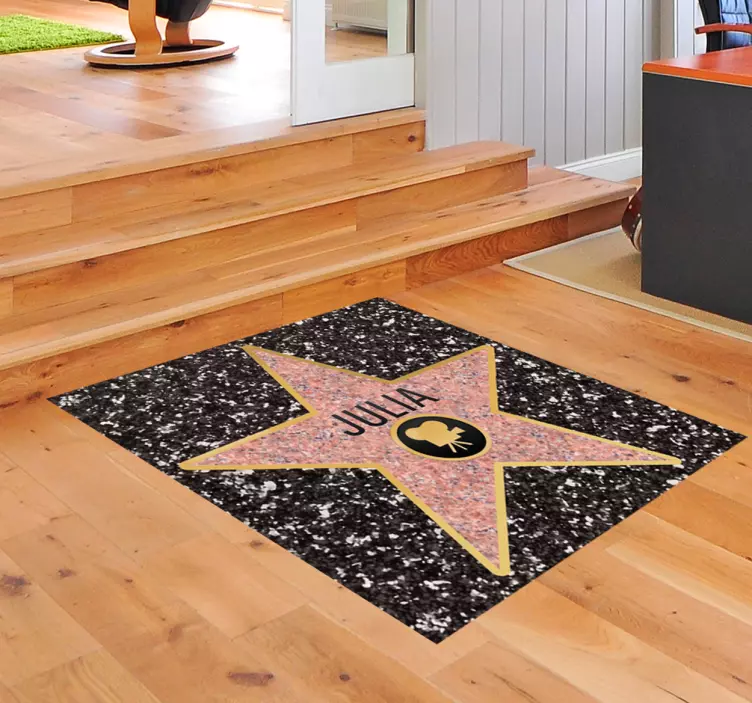 Personalised Hollywood Star Floor Sticker - TenStickers
