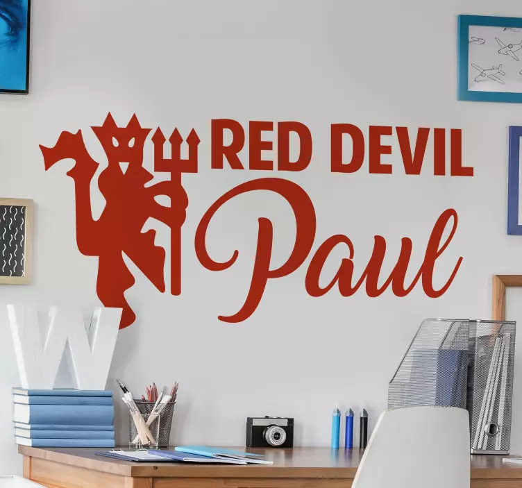 Personalised Man united football wall sticker - TenStickers
