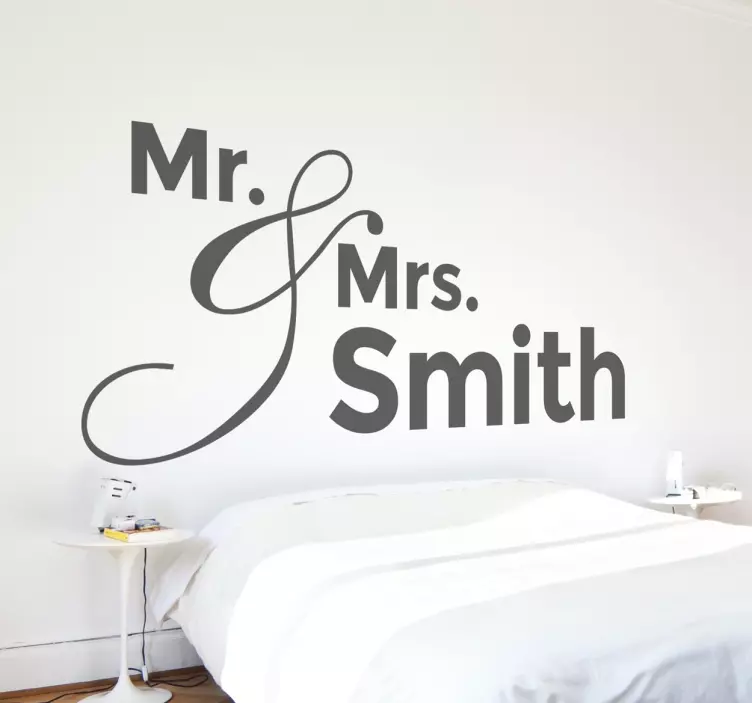 Personalised Mr & Mrs Wall Decal - TenStickers