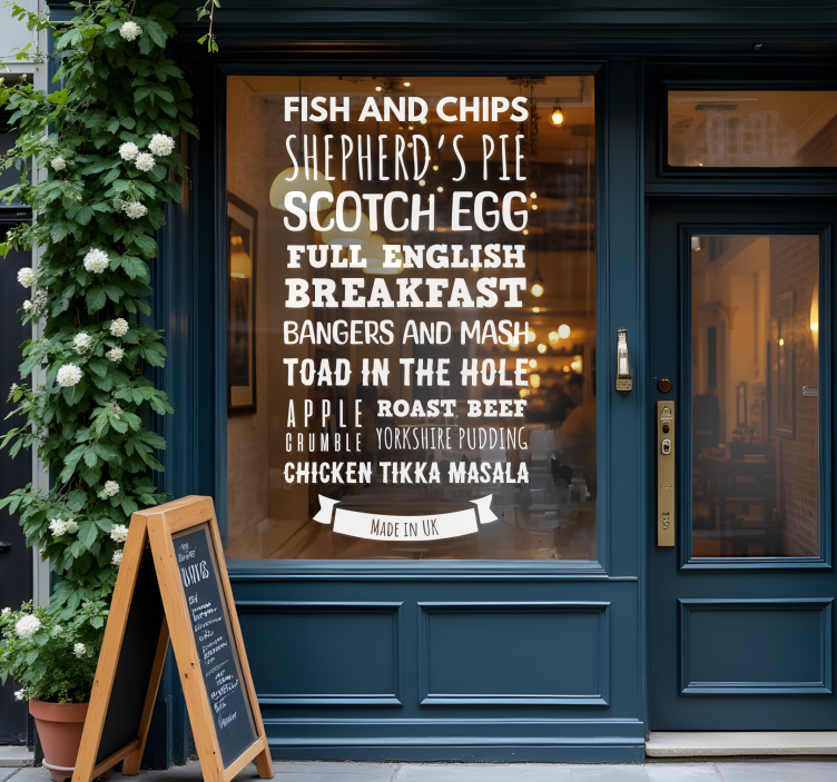 Personalised restaurant menu shop window sticker - TenStickers