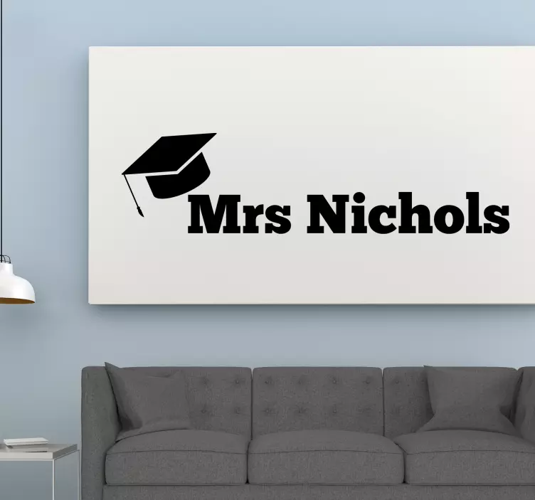Personalised teacher name teacher decal - TenStickers