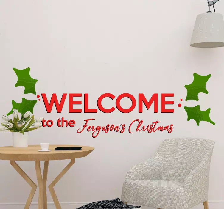 Personalized family Christmas quote sticker - TenStickers