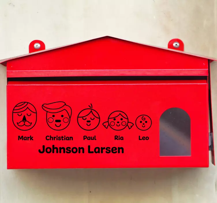 Personalized Family Mailbox object sticker - TenStickers