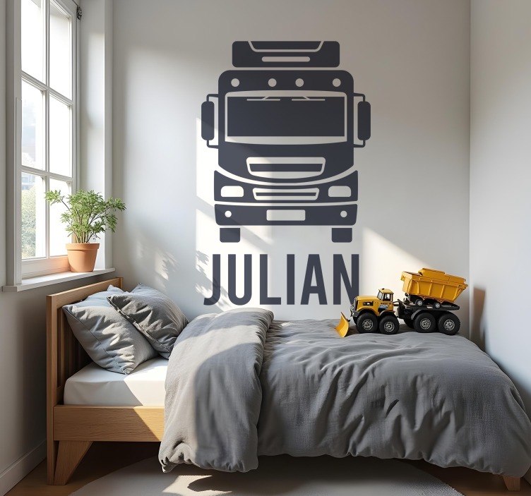 personalized name truck toy decal - TenStickers