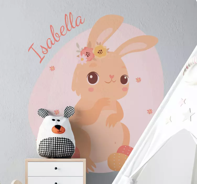 personalized name with rabbit farm animal - TenStickers