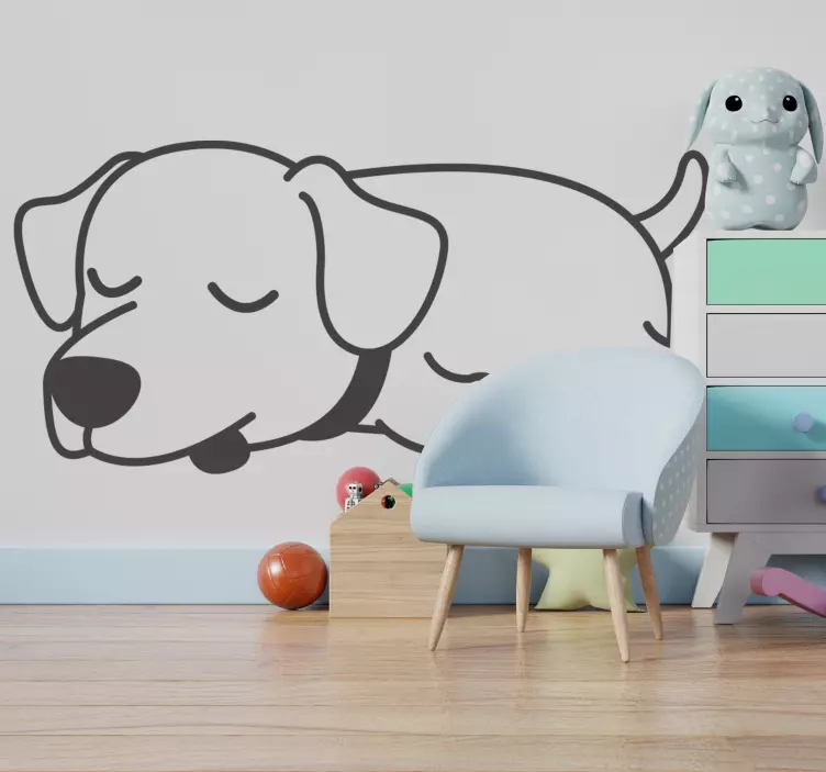 Pet sticker sleeping dog figure - TenStickers