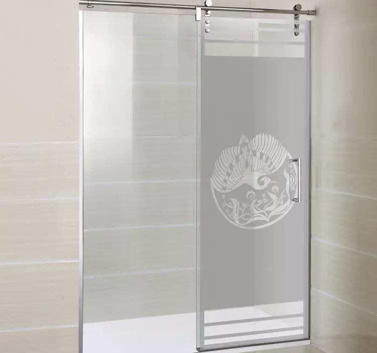 Phoenix art shower window sticker - TenStickers