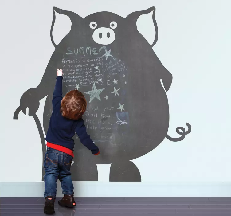 Pig Chalkboard Wall Sticker - TenStickers
