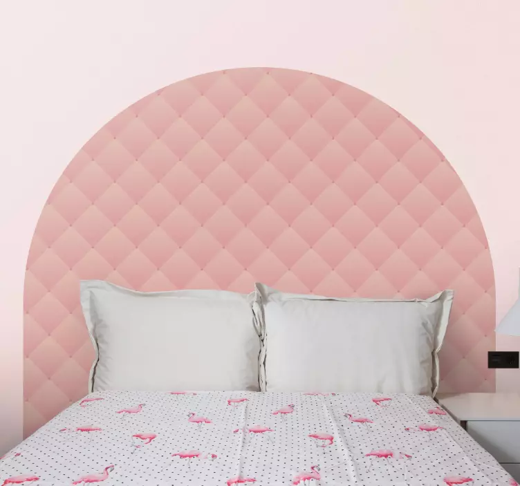Pink arched headboard sticker - TenStickers