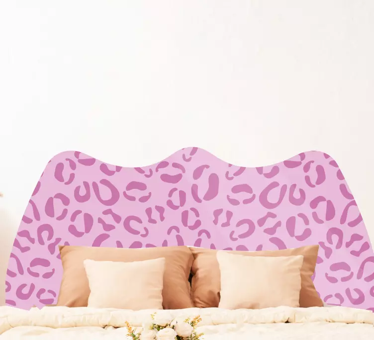 Pink leopard print wall sticker for bedroom - TenStickers