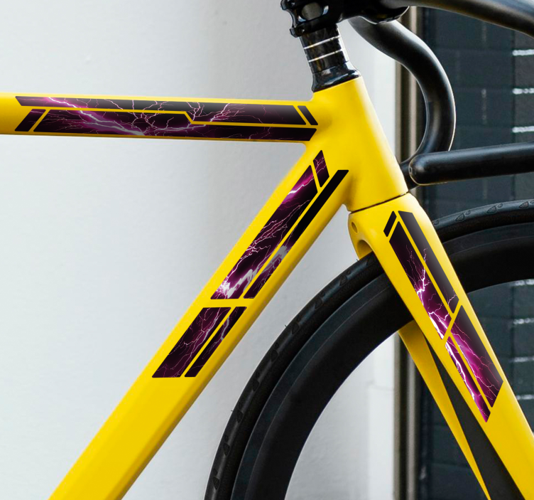 Pink lightning  bike sticker - TenStickers