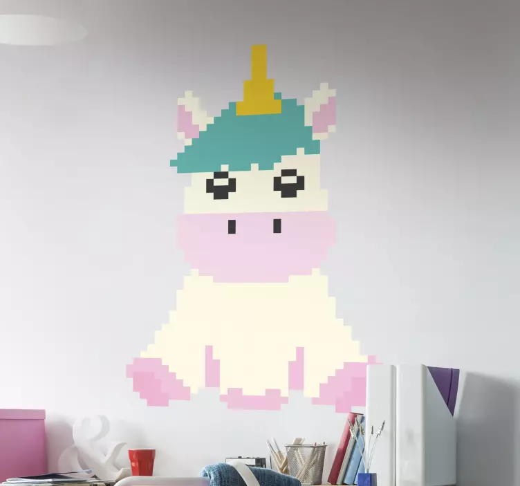 Pixel Style Unicorn Wall Sticker - TenStickers