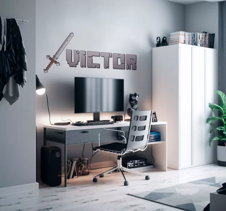 pixel sword video game sticker - TenStickers