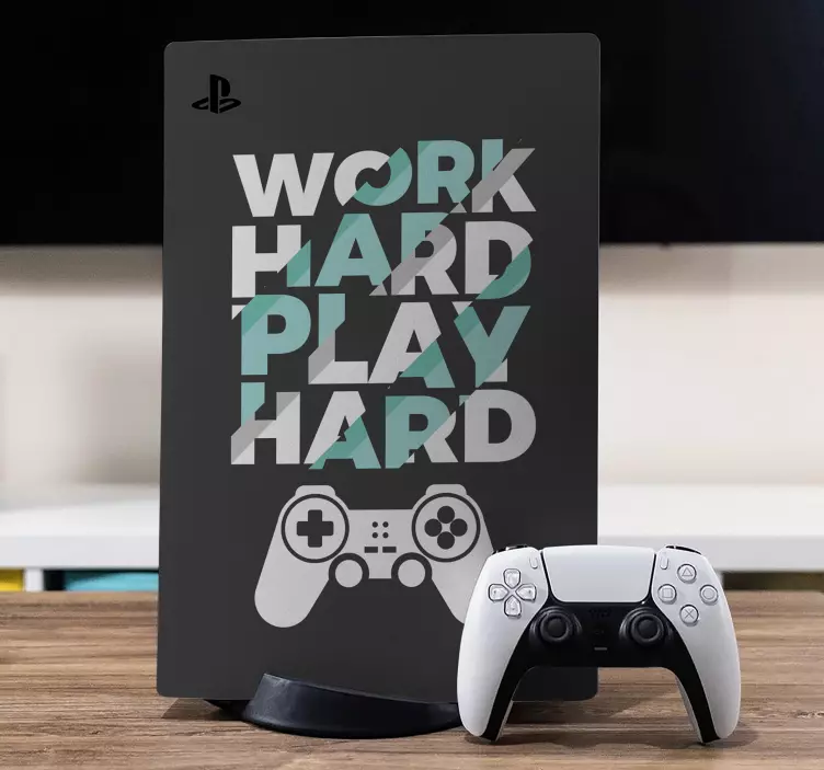 Play hard PS5 vinyl stickers - TenStickers