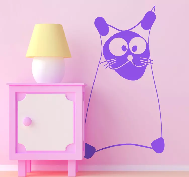 Playful Cat Outline cat sticker - TenStickers