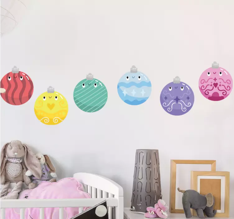 Playful Ornament Set holiday sticker - TenStickers