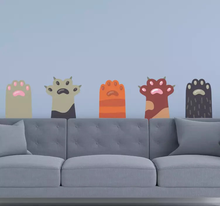 Playful Paw Prints cat sticker - TenStickers