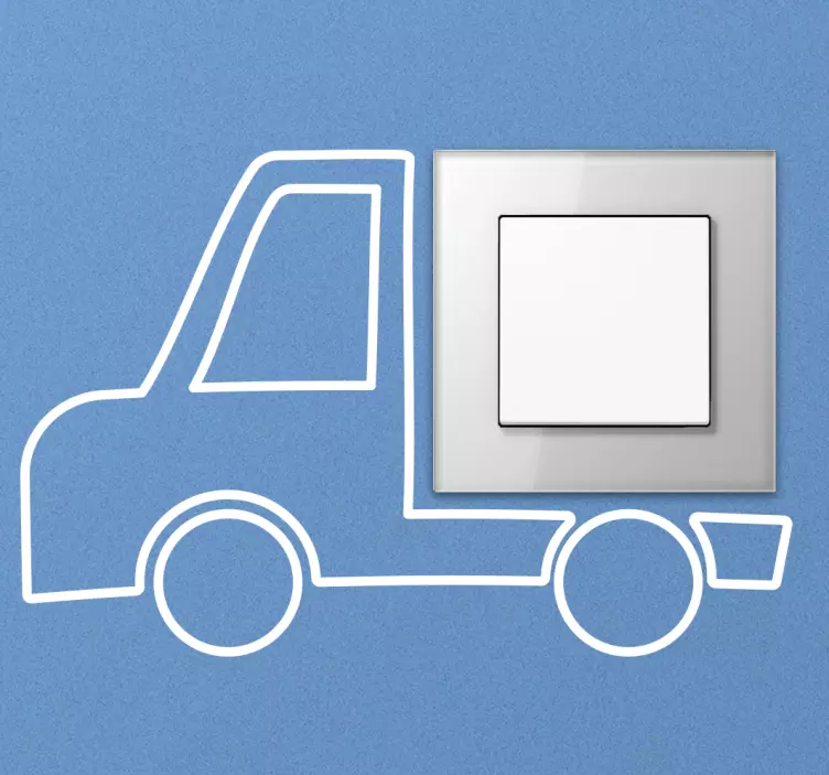 Playful Truck Outline light switch sticker - TenStickers