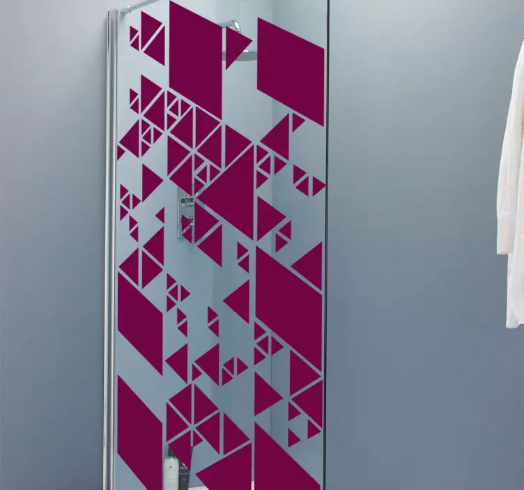 Polygonal shower screen decal - TenStickers