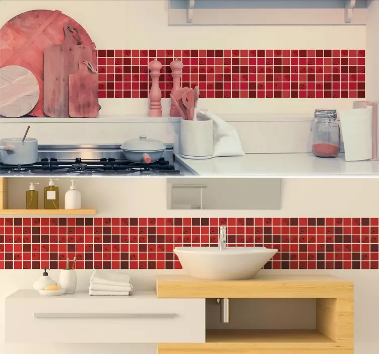 Poppy mosaic tile sticker - TenStickers