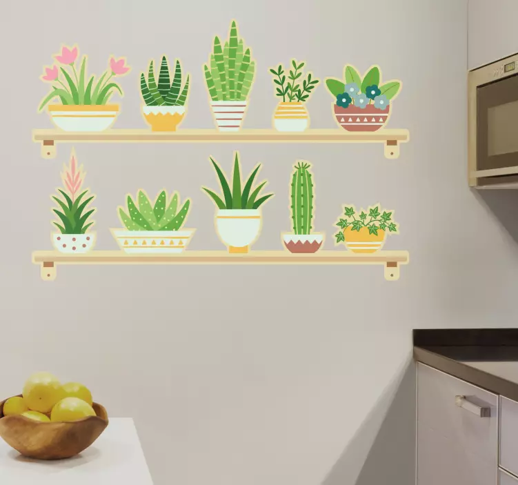 Potted Greenery Display wall sticker - TenStickers