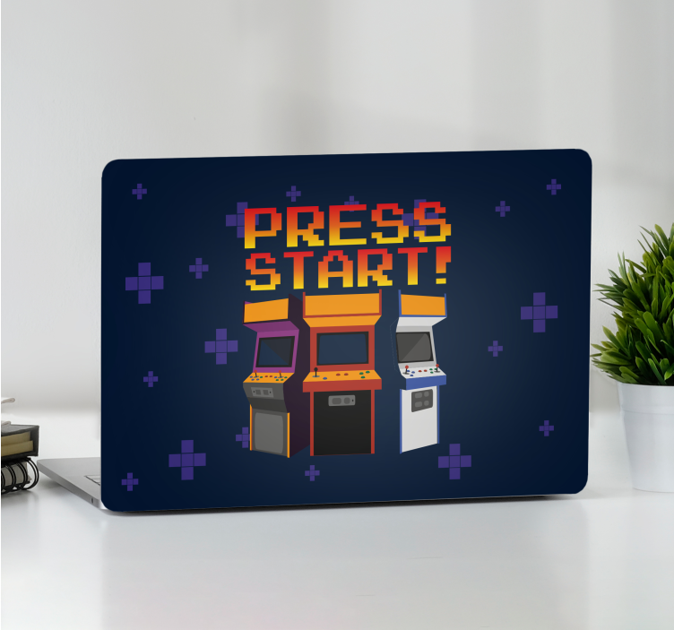 Press start arcade machines laptop skins - TenStickers