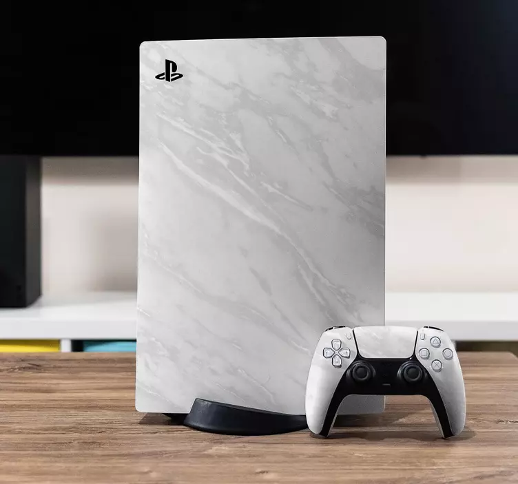 PS5 white marble skin PS5 decal - TenStickers