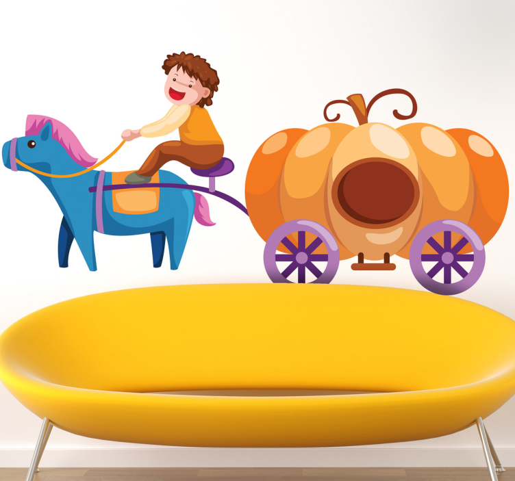 Pumpkin Carriage Kids Stickers - TenStickers