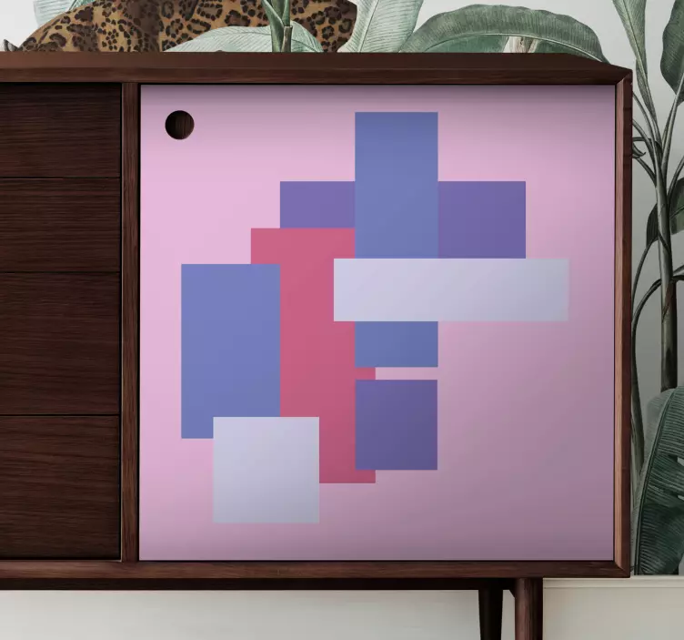 Purple shades color blocks furniture sticker - TenStickers