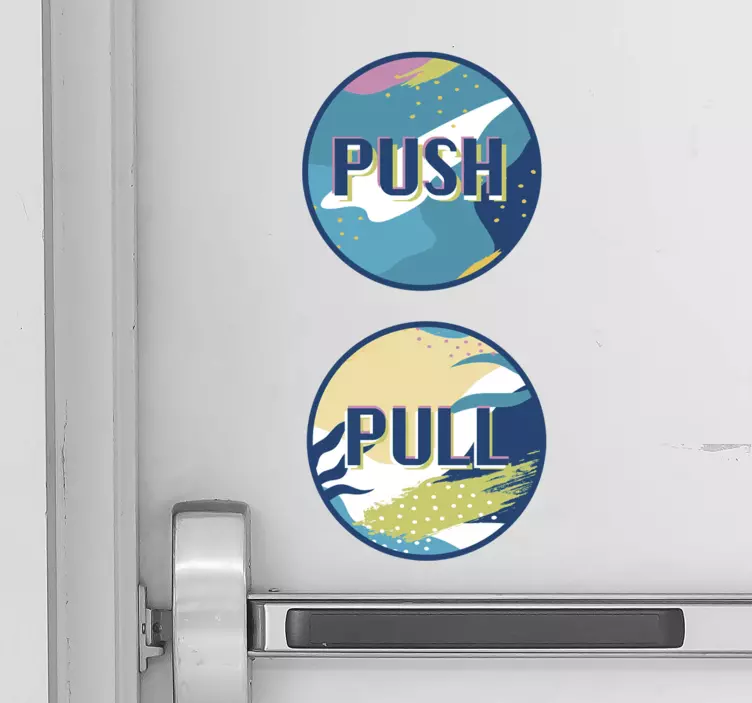 Push and pull door sticker - TenStickers