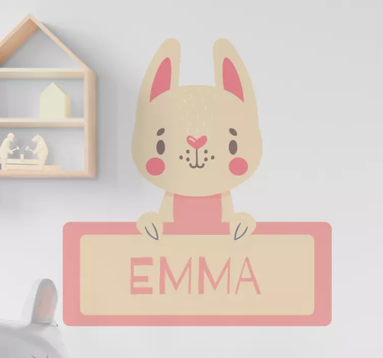 rabbit label with name Kids Bedroom Sticker - TenStickers