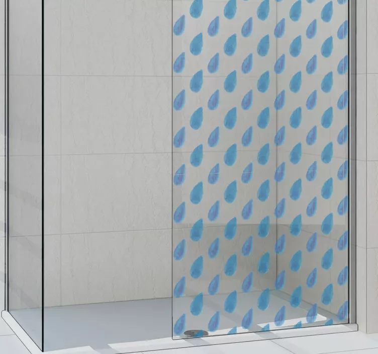 Rain Drops shower screen sticker - TenStickers