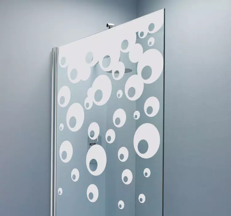 Rain of monocolor bubbles shower screen decal - TenStickers