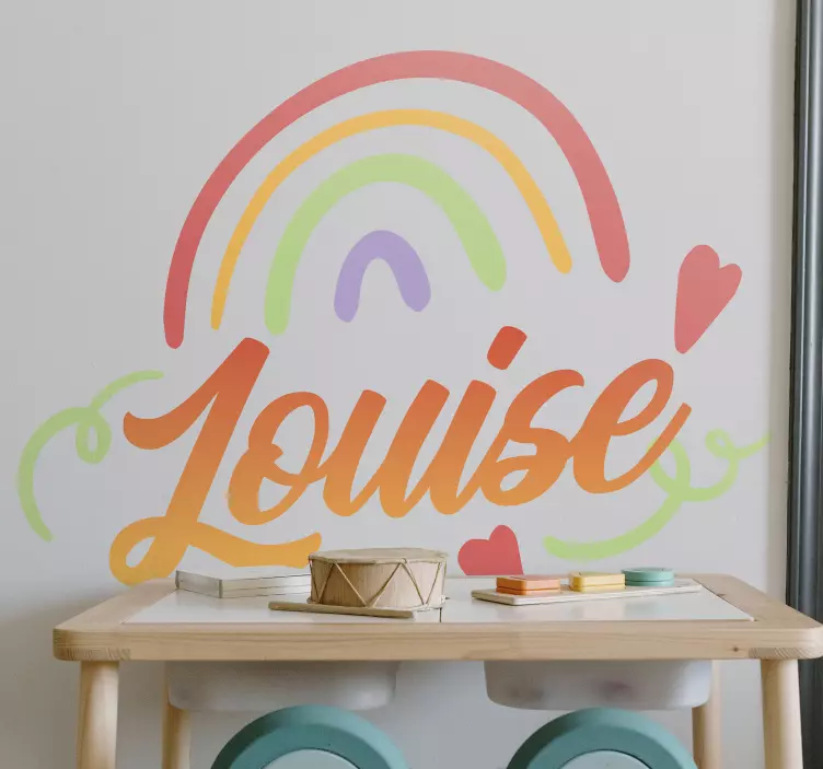 Rainbow drawn personalized name sticker - TenStickers