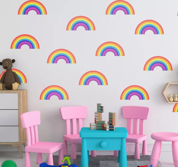 rainbow patterns nursery wall sticker - TenStickers