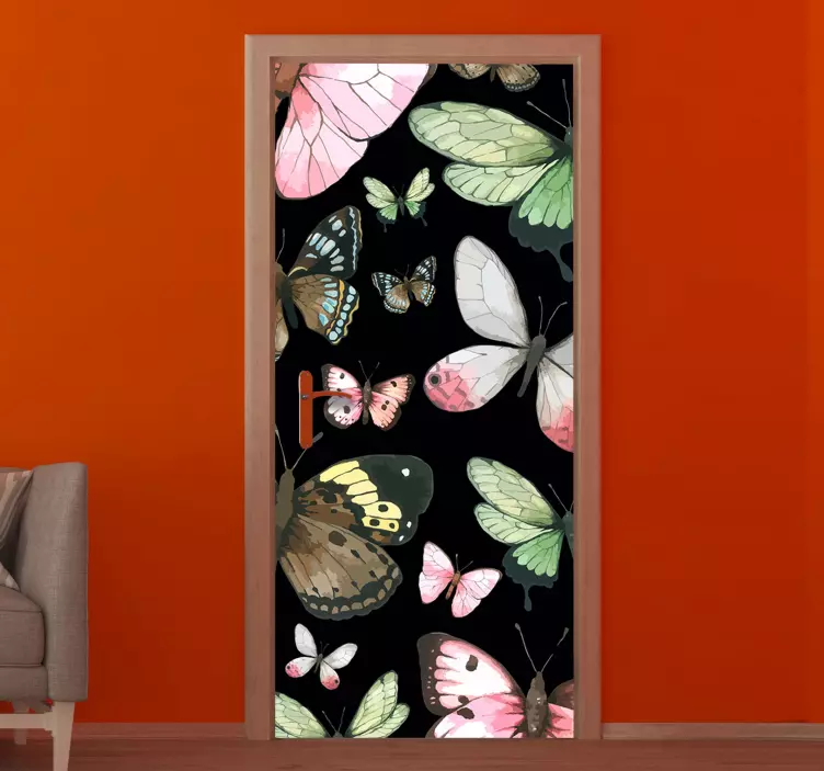 Realistic butterflies door deal - TenStickers