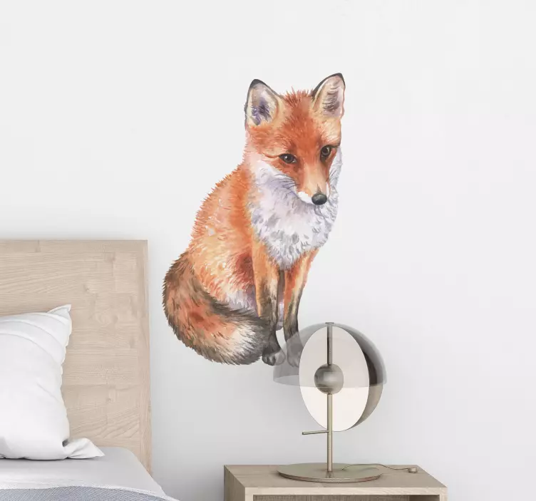 Fox illustration wild animal wall sticker for bedroom - TenStickers