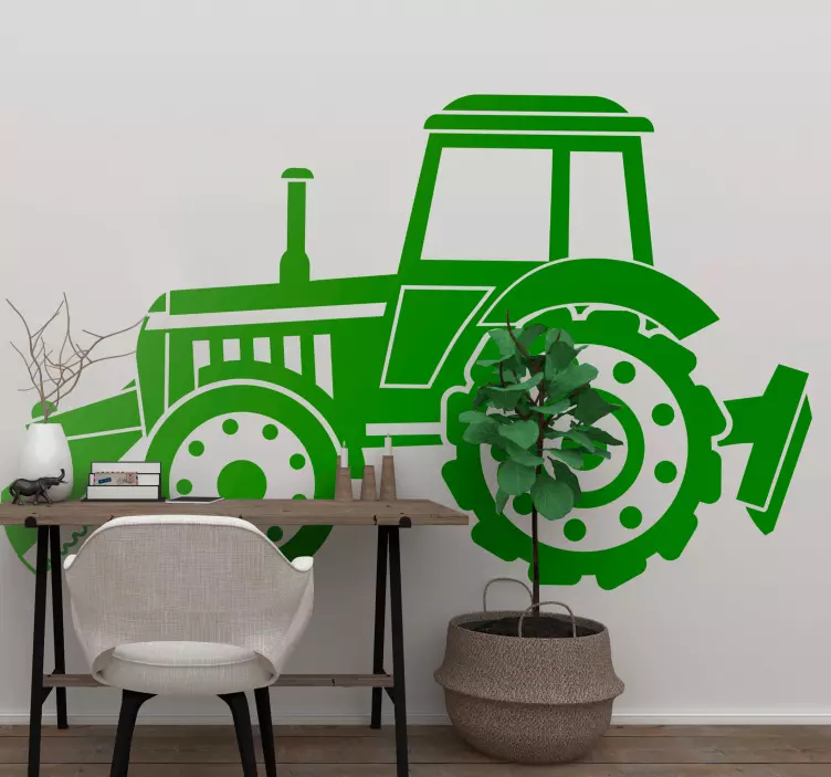 Realistic Tractor Silhouette industry sticker - TenStickers