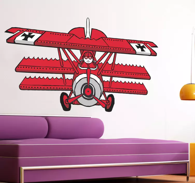 Red Baron Comic Kids Sticker - TenStickers