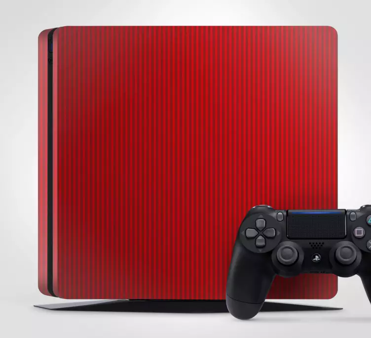 Red colour with stripes PS4 sticker - TenStickers
