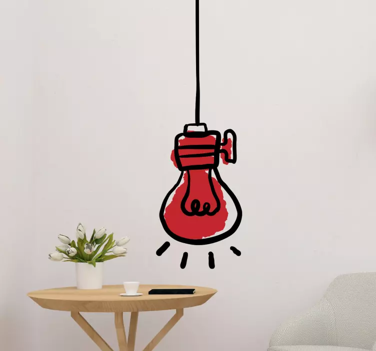 Red light bulb Abstract wall sticker - TenStickers