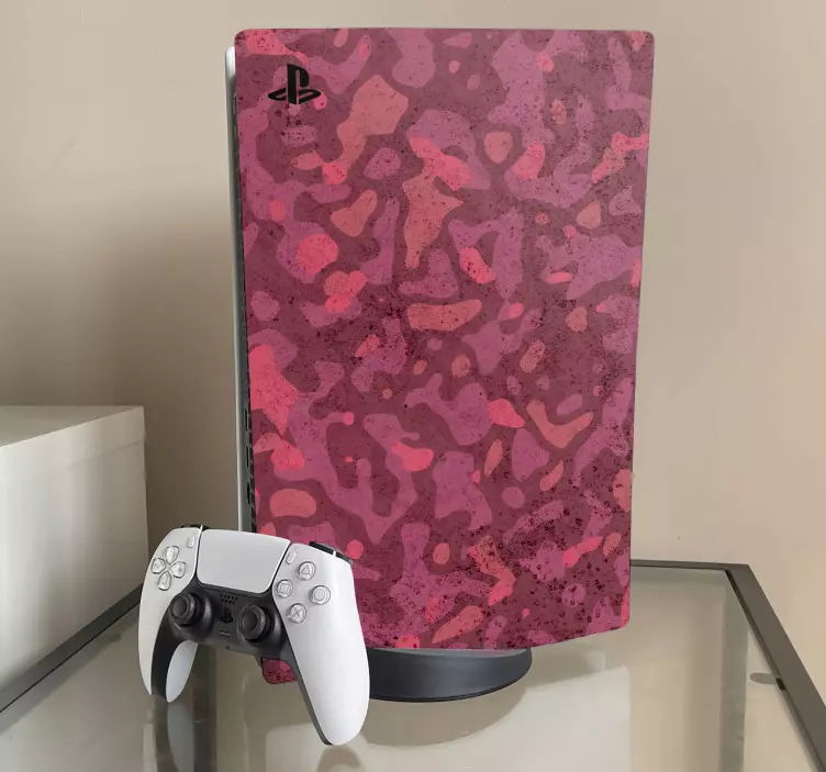 Red street camo PS5 vinyl sticker - TenStickers